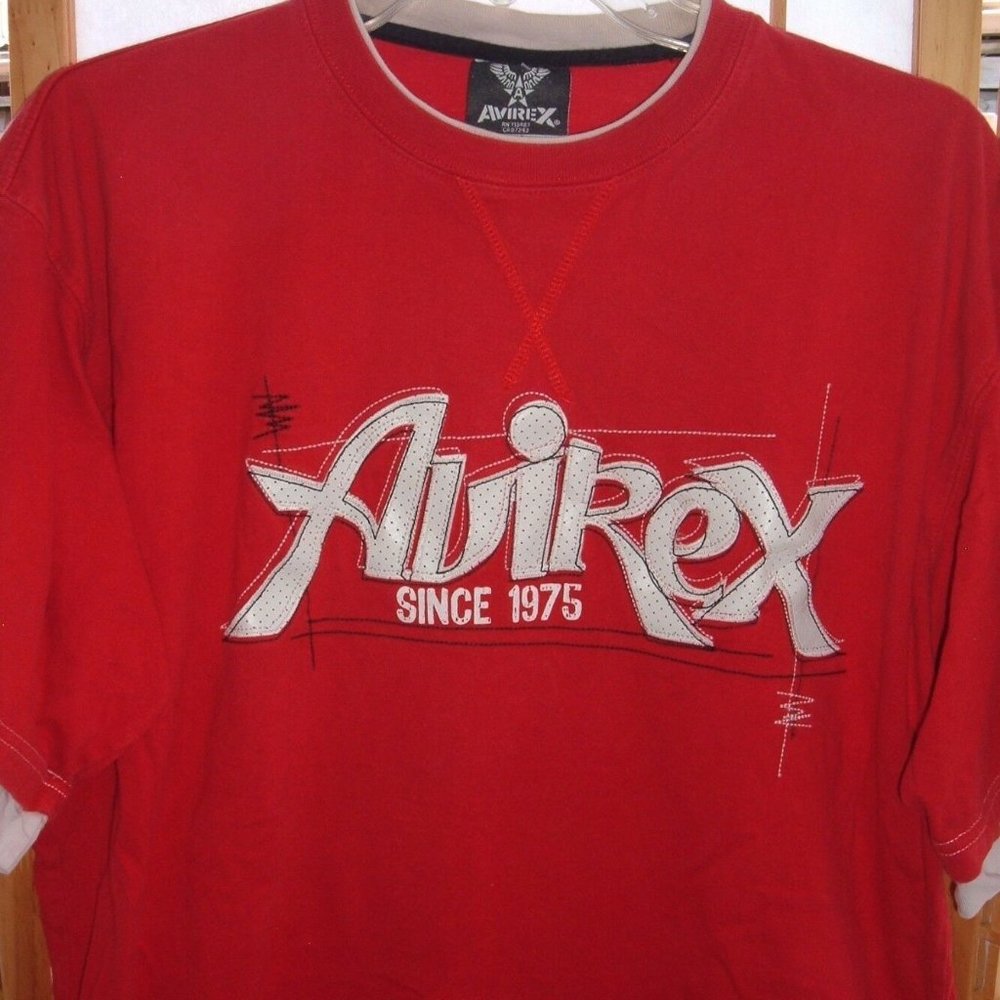 AVIREX T-Shirt Embroidered Embellished Graphic M